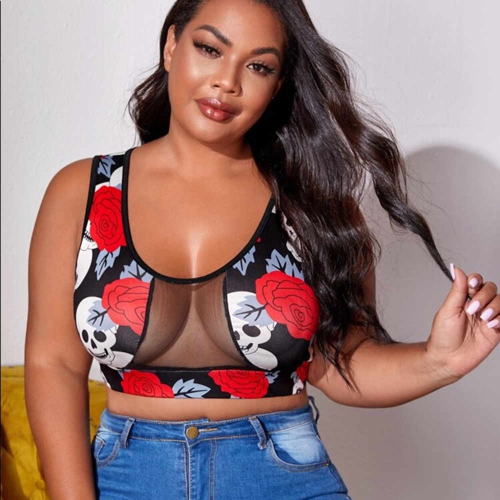 💀Plus Halloween Print Bralette🌹